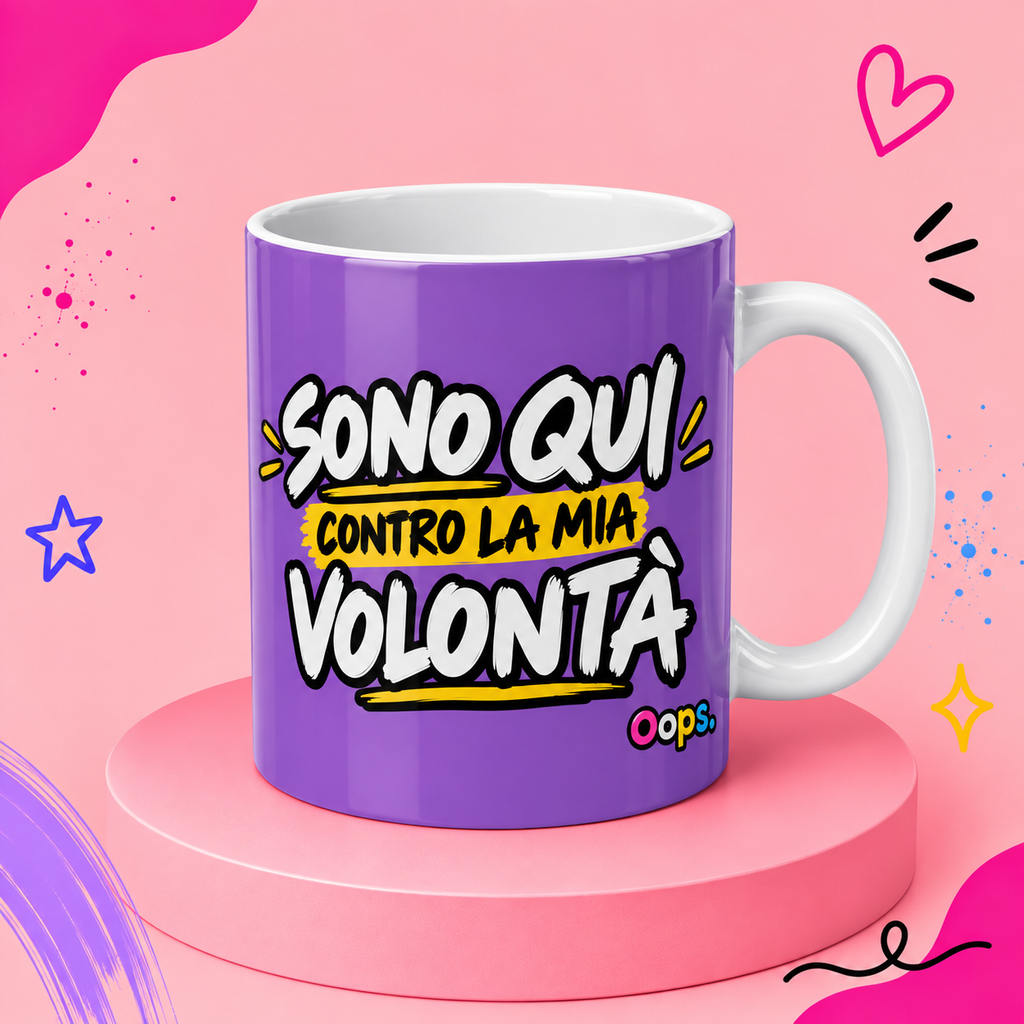 ☕️ Tazza “SONO QUI CONTRO LA MIA VOLONTÀ”