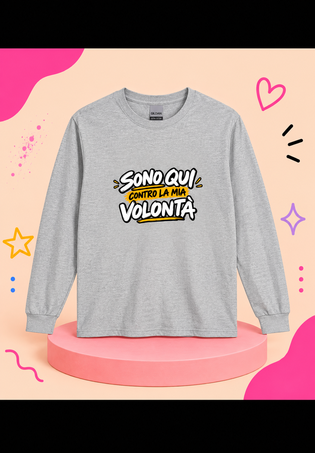 👕T shirt “SONO QUI CONTRO LA MIA VOLONTÀ “